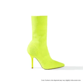 BEXIE-20 PATTERNED KNITTED BOOTIE - LIME