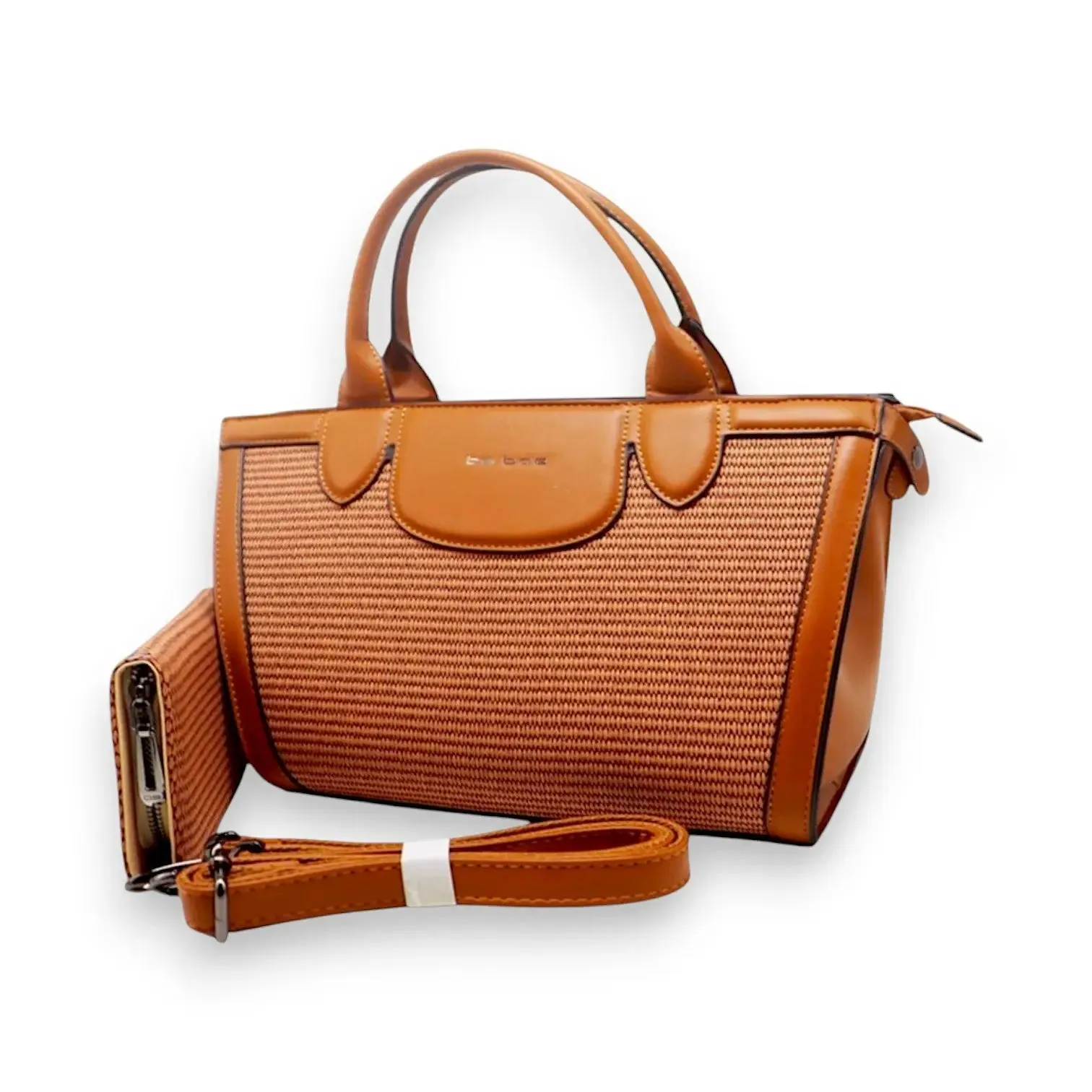 BS Casual Woven Texture Handbag Set with Wallet