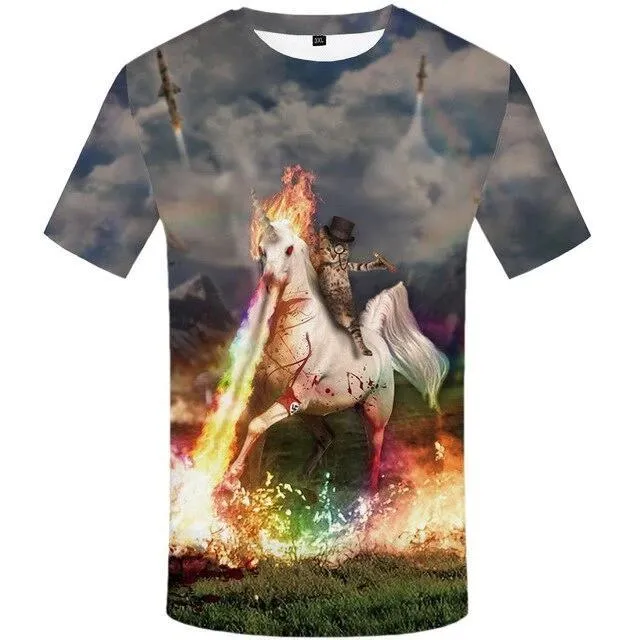 Cat Riding Unicorn Shirt