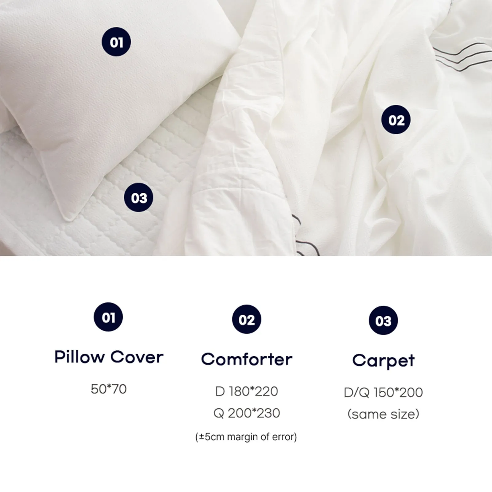 Cool Lightweight Snow Ripple Comforter Set Queen, SAESOM