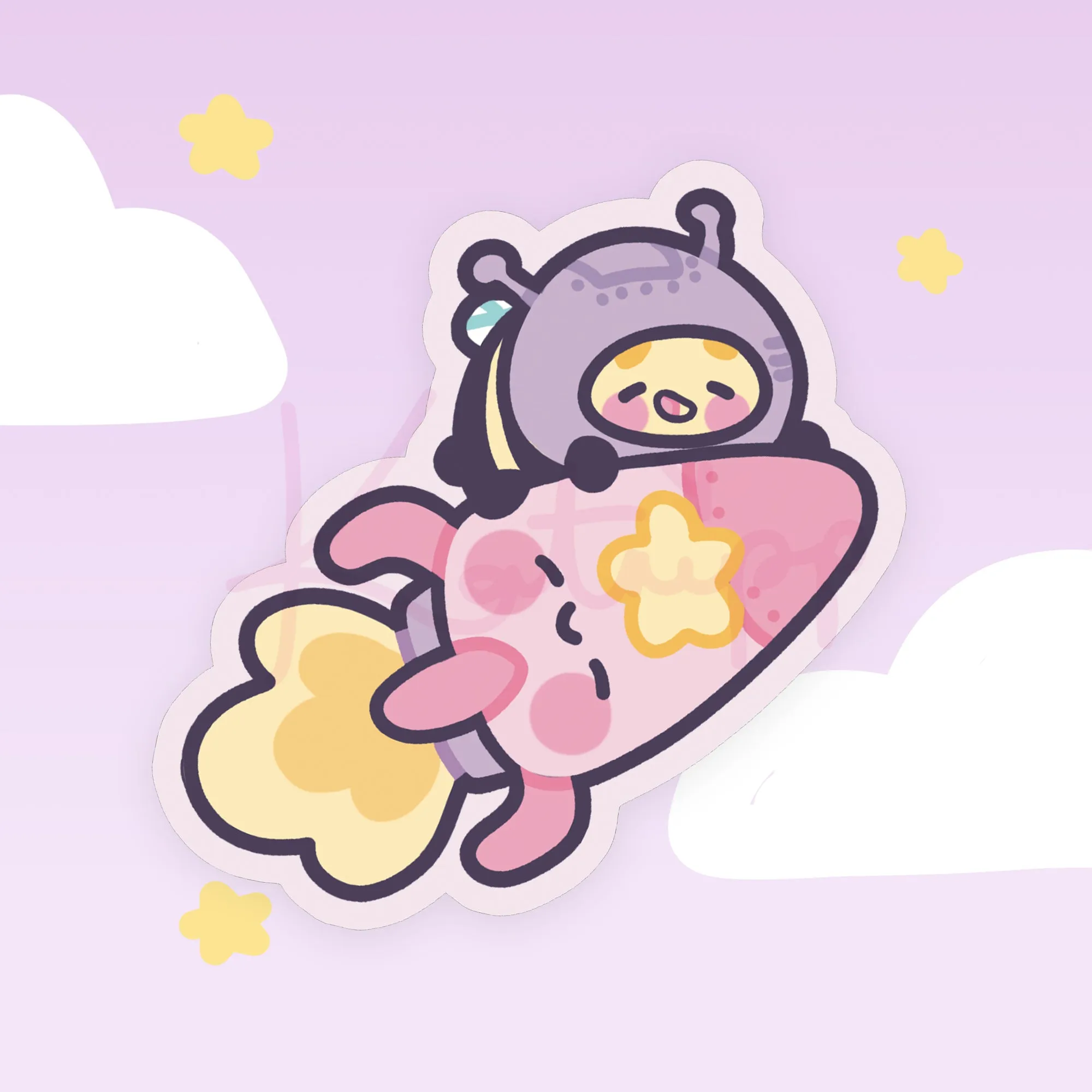 Pocket Planets: Bumblebutt & Rocketto Die Cut Sticker - Cute Kawaii Character - Space Adventure