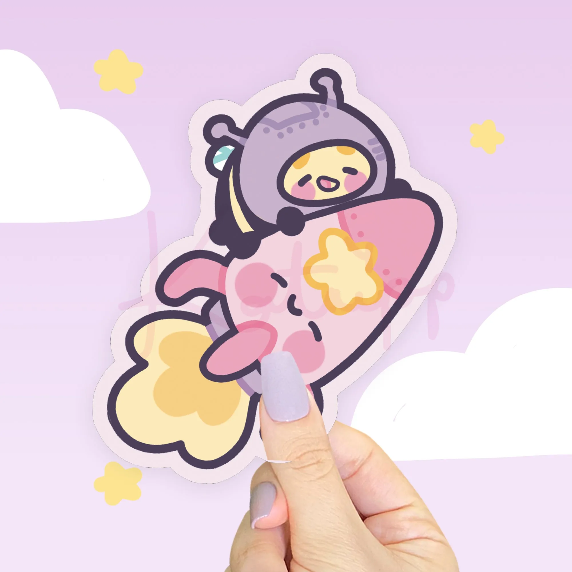 Pocket Planets: Bumblebutt & Rocketto Die Cut Sticker - Cute Kawaii Character - Space Adventure