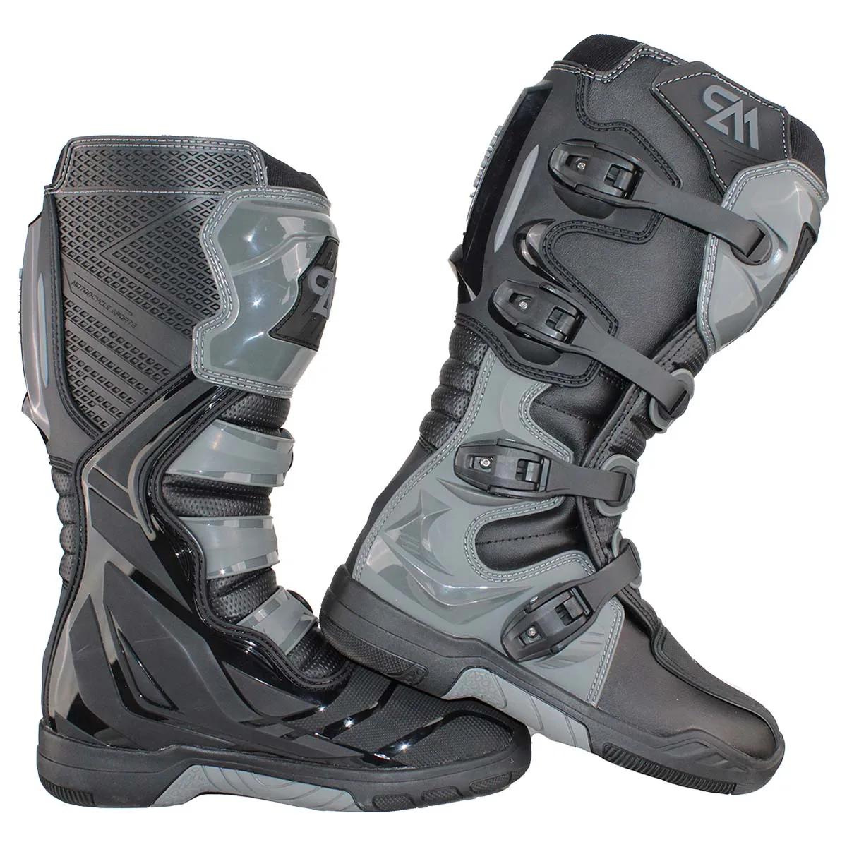 Pure Adrenaline Men's Torched Series MX Boot (Black/Gray - 9)