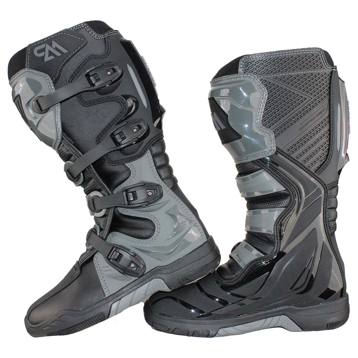 Pure Adrenaline Men's Torched Series MX Boot (Black/Gray - 9)