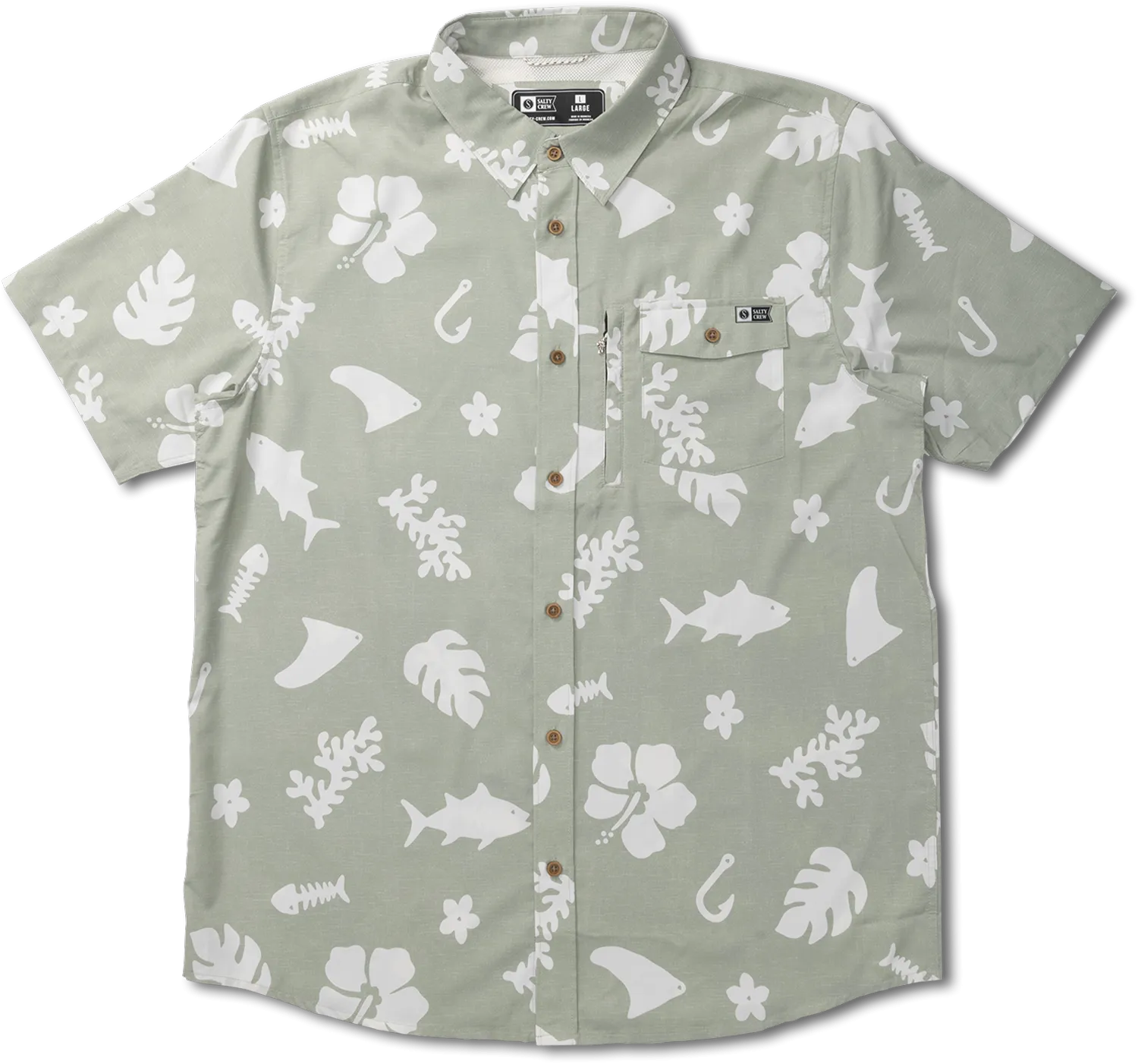 Salty Crew Men&#x27;s Shoots SS Tech Woven Dusty Sage | Buy Salty Crew Men&#x27;s Shoots SS Tech Woven Dusty Sage here | Outnorth