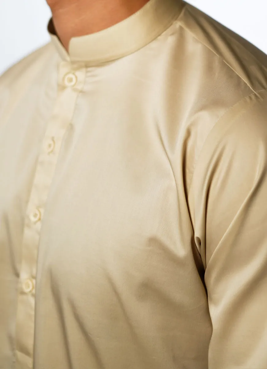 Shalwar Kameez - Hi-End Egyptian Cotton Light Brown Plain