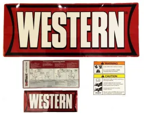 Western Snow Plow P/N 28547, Factory Original Uni-Mount Decal, Label, Sticker Kit