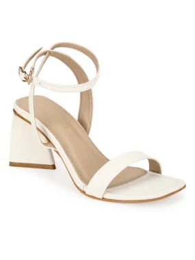 White PU Triangular Heel Sandals (TC-SLC-B-79-WHT)