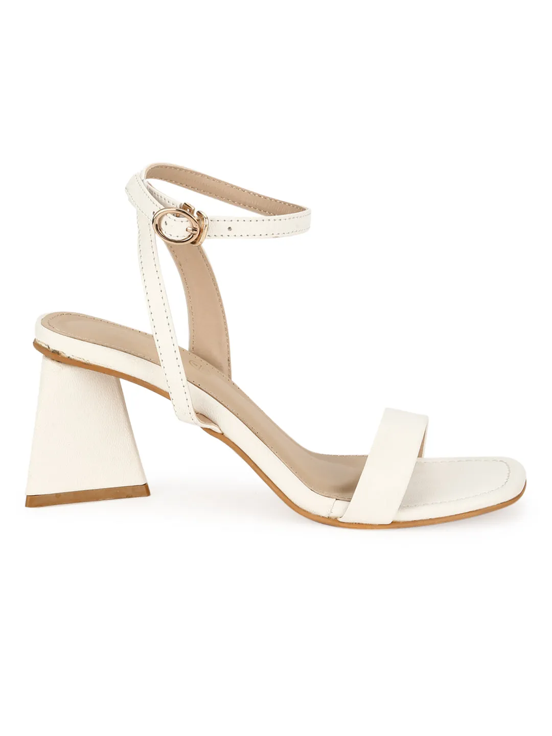 White PU Triangular Heel Sandals (TC-SLC-B-79-WHT)