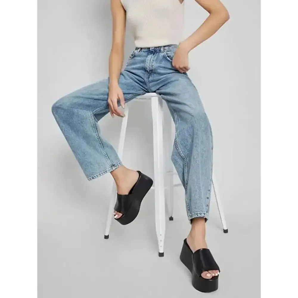 Women Girls Fashionable Solid Platform Heels