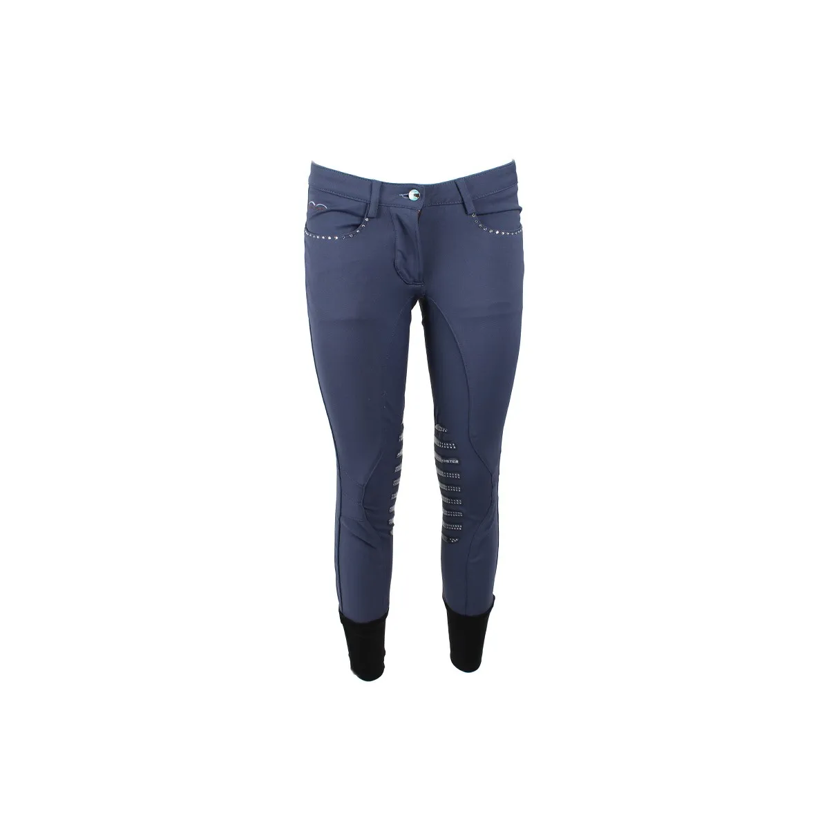 WOMEN RIDING BREECHES WITH GRIP AND RHINESTONES NOSI ANIMO Marine
