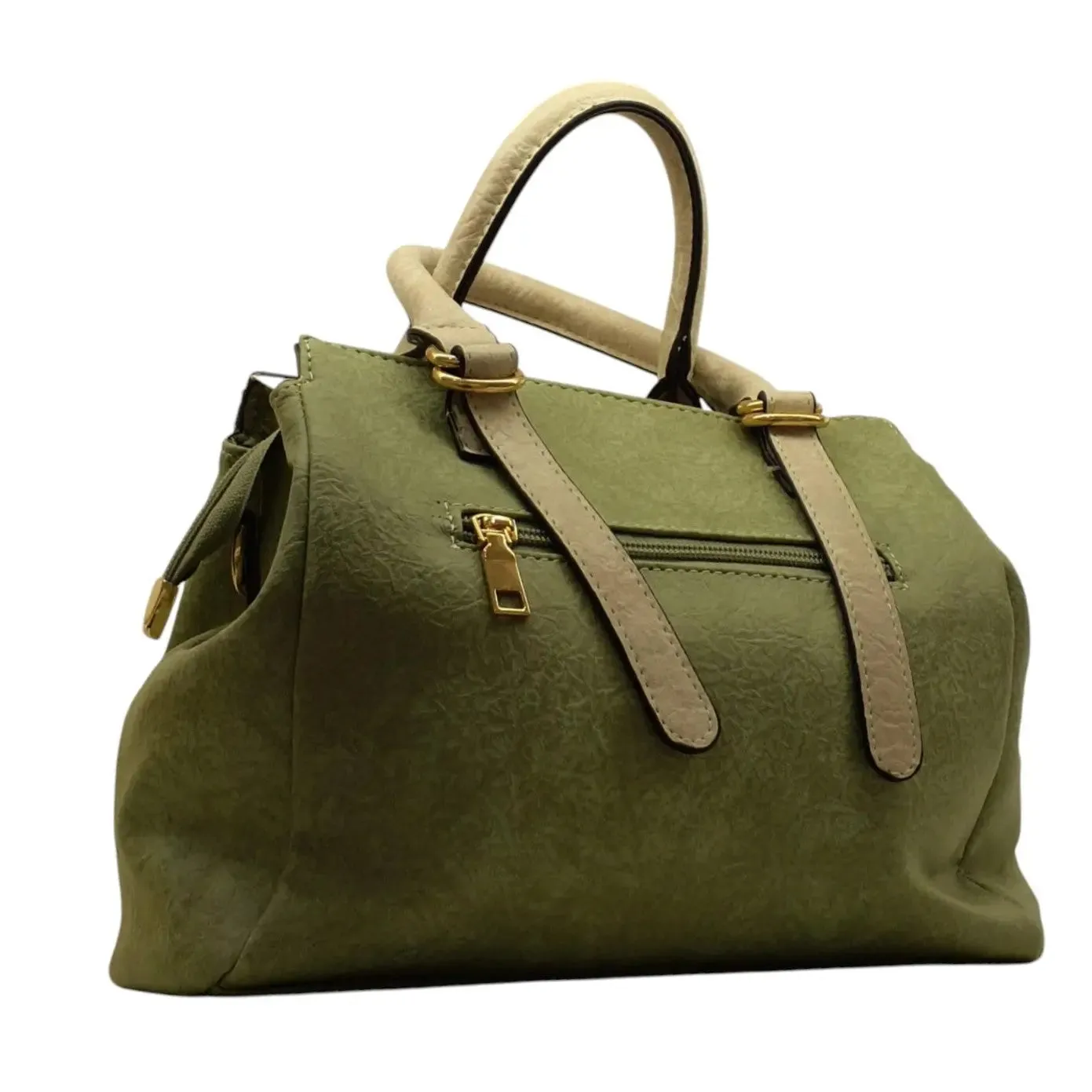 Woven Synthetic Leather Dual Tone Bag