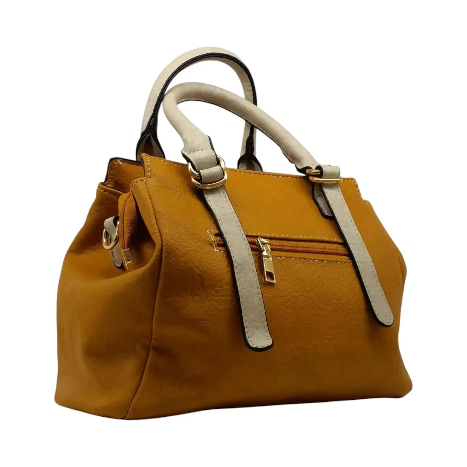 Woven Synthetic Leather Dual Tone Bag